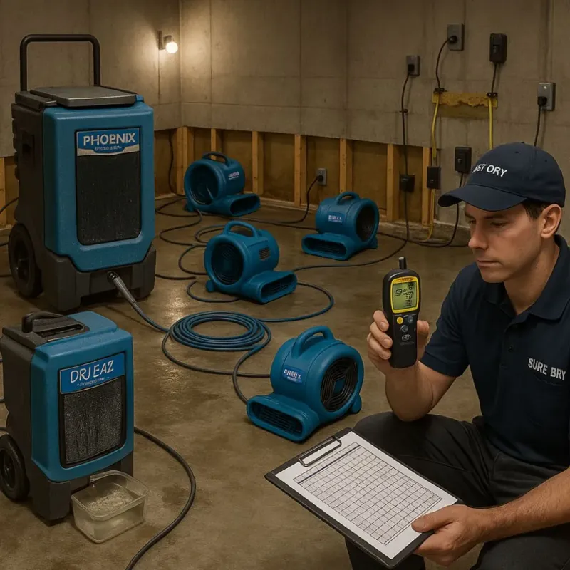 Structural Drying and Dehumidification process in Bryan, OH